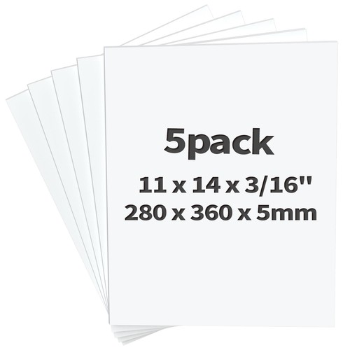 Foam Boards 5 Pack, 11" x 14" Foam Core Board for Projects, 3/16" Thick White...