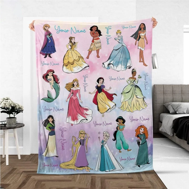 Personalized Disney Princess Fleece Blanket