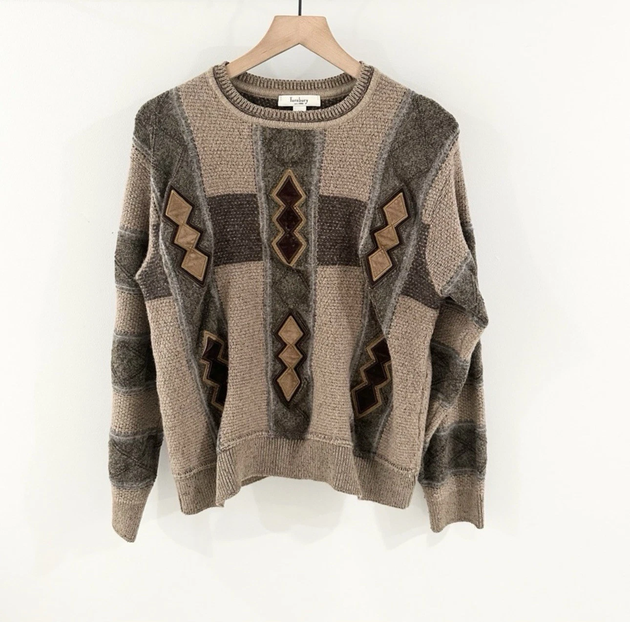Vintage Turnbury Wool Blend Men’s Sweater Brown Size 44