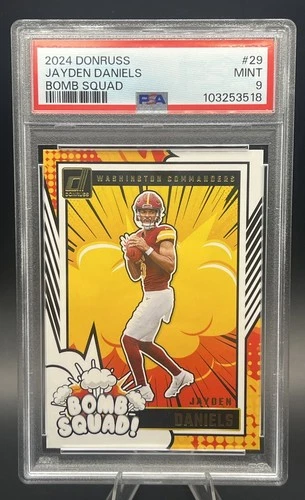 2024 Panini Donruss Bomb Squad Jayden Daniels #29 (RC) Rookie Commanders PSA 9
