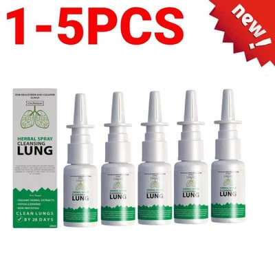 1-5Confezioni Polmone Detox Detergente Erboristico Spray per Fumatore Trasparente Congestione Nasale 20ml