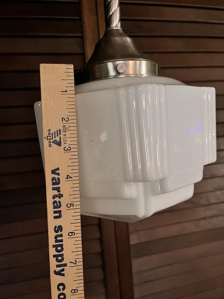 ANTIGUA LÁMPARA DE TECHO ART DECO VINTAGE LÁMPARA COLGANTE DE ESCUELA Foto 2 de 4