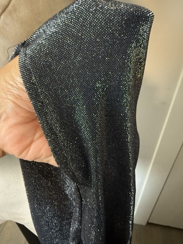Victoria Secret Shimmer Pajama Set Medium Black Sparkle Glitter Rhinestone Logo - Picture 15 of 15