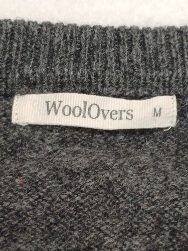 Woolovers Tank Top Jumper Men Medium Charcoal Grey Wool V Neck Pullover - Picture 4 of 10