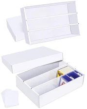 Trading Card Storage Box 2 Packâ€“2400 Count Cardboard Organizer with Divider...