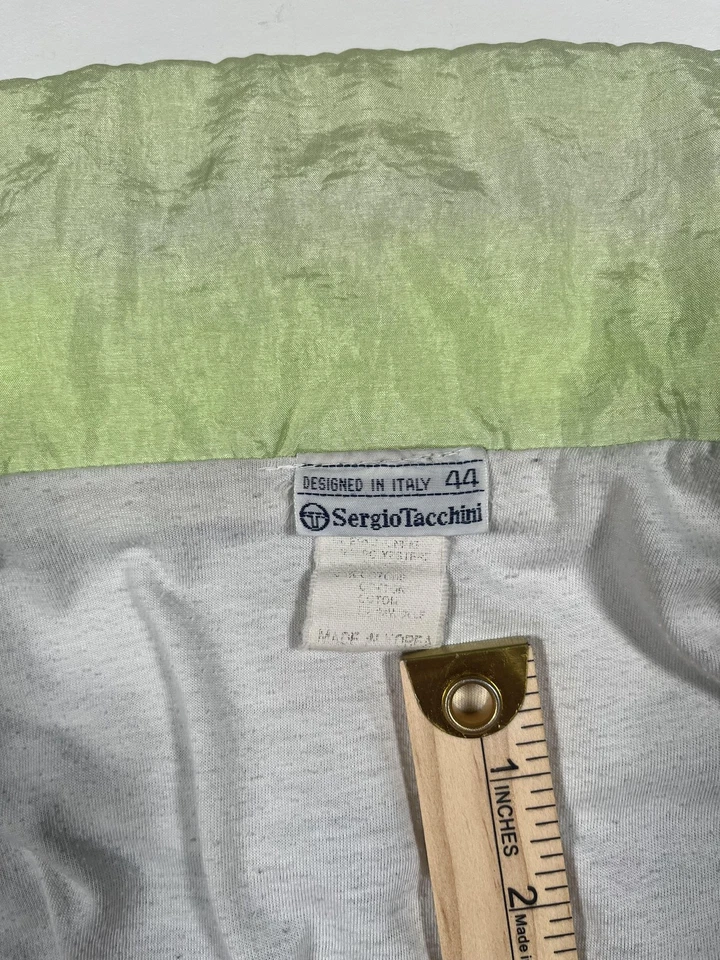 Vintage Sergio Tacchini Jacket Mens 44 Large Blue Windbreaker 90s Italy VTG Read - Image 3 of 4