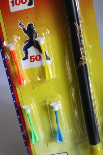 RARE VINTAGE 80'S NINJA CANE WITH ARROWS PLASTIC TOY HALLOWEEN GREECE NEW ! - Picture 3 of 5