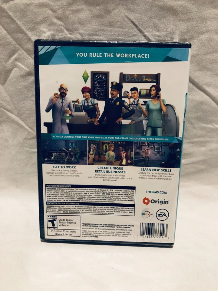 THE SIMS 4 -Get To Work Expansion Pack PC MAC NEW!! FACTORY SEALED! DVD ROM - Image 2 of 2