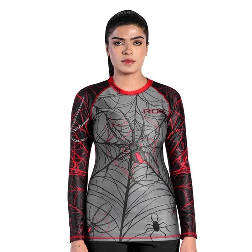 ROAR MMA Maniche Lunghe Fight Wear Donna Compressione Rash Guard BJJ Wrestling - Foto 31 di 50