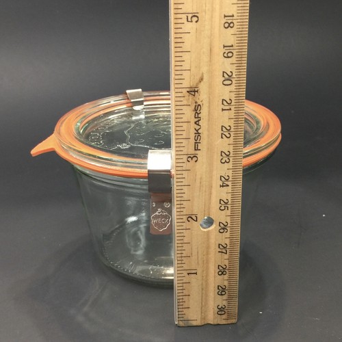 WECK Rundrand Glas 100 Clear Jar Canning 370 ml Strawberry Clips Lid Set of 2 - Picture 7 of 10