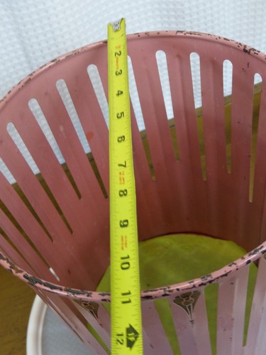 Vintage  Erie Art Metal Industrial Waste Basket Garbage Can USA 1909  Art Deco - Picture 11 of 13