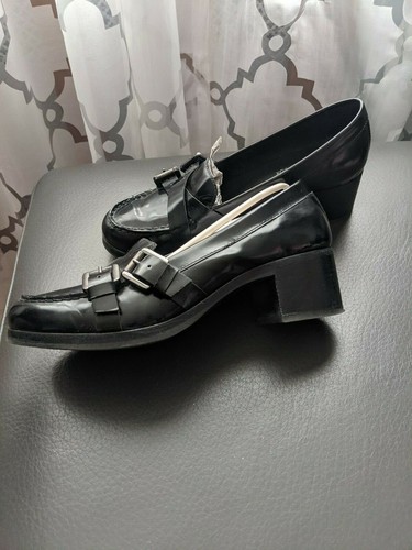 GEOX by Patrick Cox women shoes black flats heel 2" size 9 - Picture 1 of 4