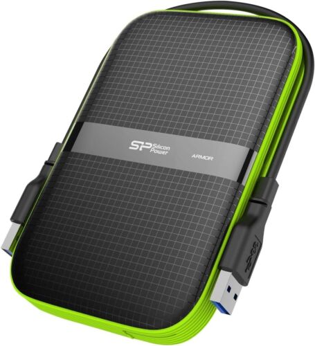 Black-Green Portable 2TB External Hard Drive - Shockproof with Fast Transfer - Picture 3 of 11