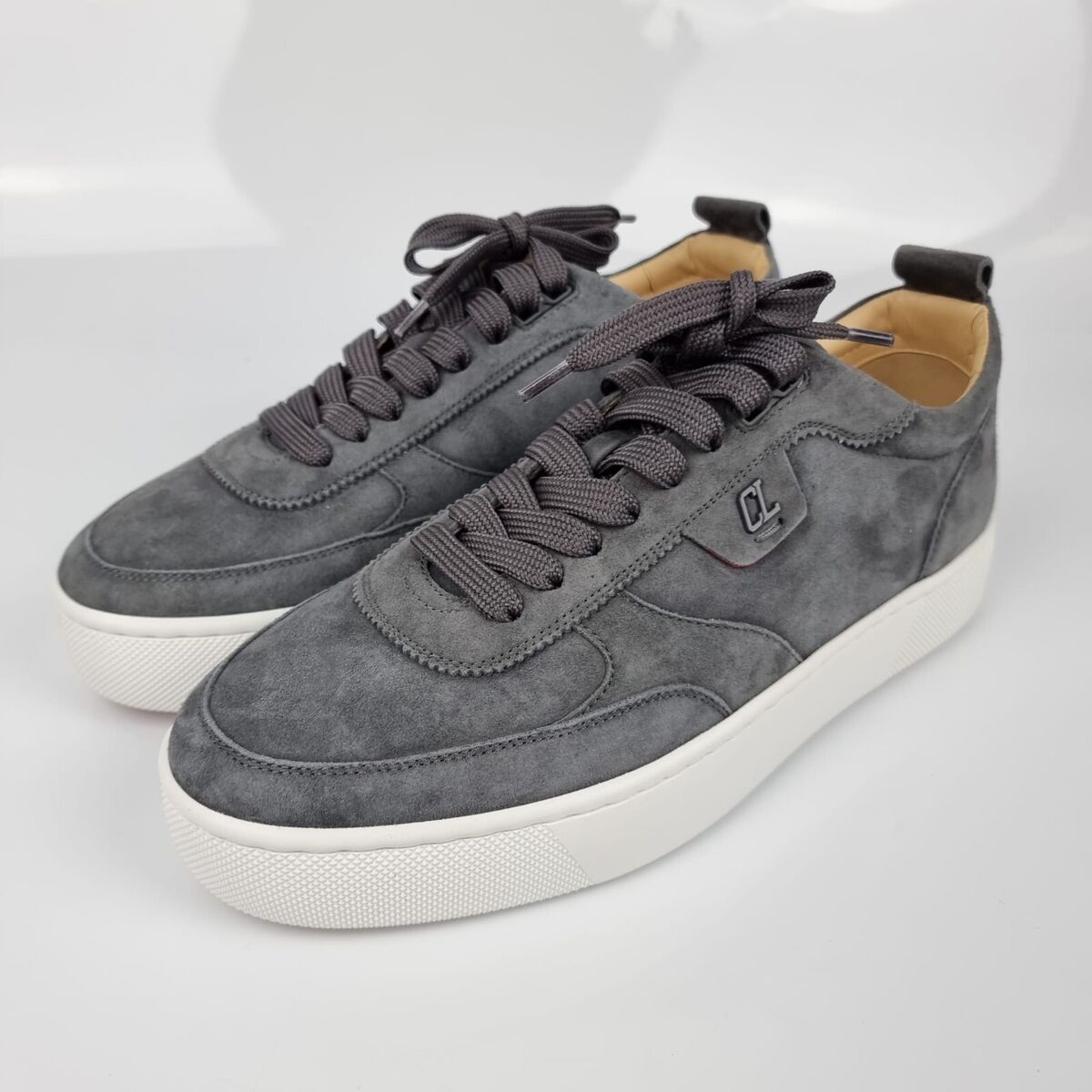 CHRISTIAN LOUBOUTIN Happyrui Suede, Textured-Leather and Mesh Sneakers for  Men