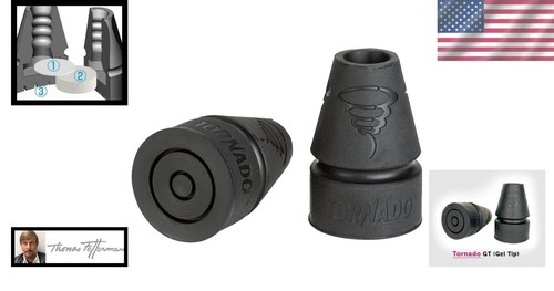 Tornado Gel Cane & Crutch Tips - Comfort & Stability for 3/4 to 1 Inch Shafts - Picture 2 of 6