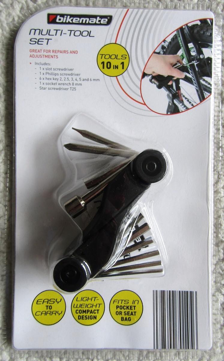 Bikemate 10 In 1 Multi tool Set Lightweight Compact Brand New In Pack