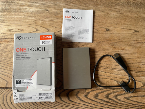 Seagate One Touch Portable Hard Drive 1TB - Silver - Picture 2 of 3