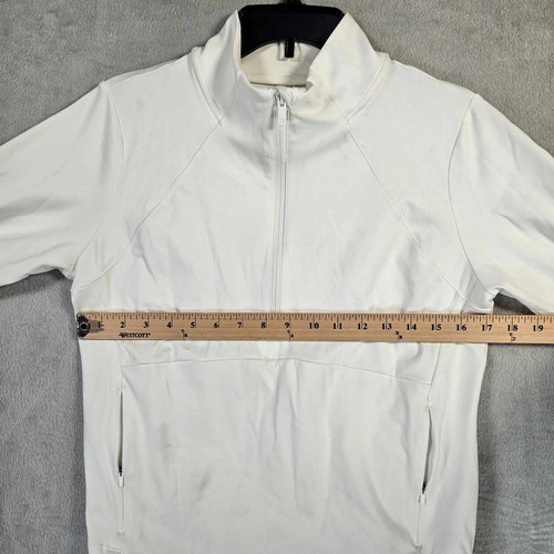 All In Motion 1/2 Zip Jacket Womens Large Zip Pockets Stretch White - Picture 4 of 10