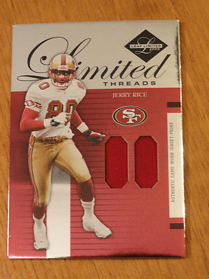 JERRY RICE ( RED ) ( DUAL ) PRO BOWL JERSEY 49ERS WR LIMITED THREADS CARD #14/50
