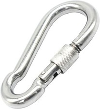 Silver Heavy Duty Locking Carabiner Clip
