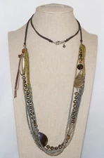 Silpada Sterling Silver Labradorite, Obsidian, Pearl Beaded Necklace N2245 N2245