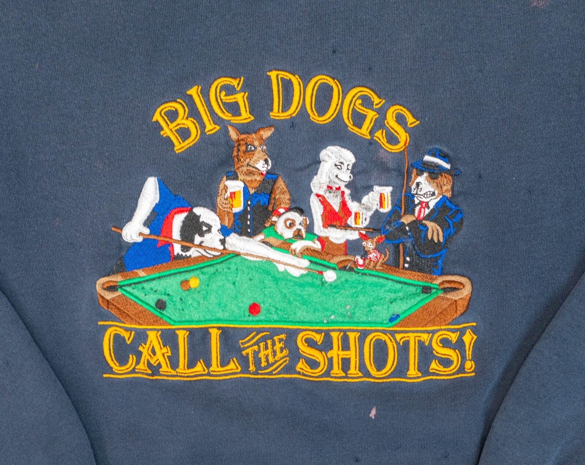 Vintage Big Dogs Call The Shots Billards Sweatshirt Men Size