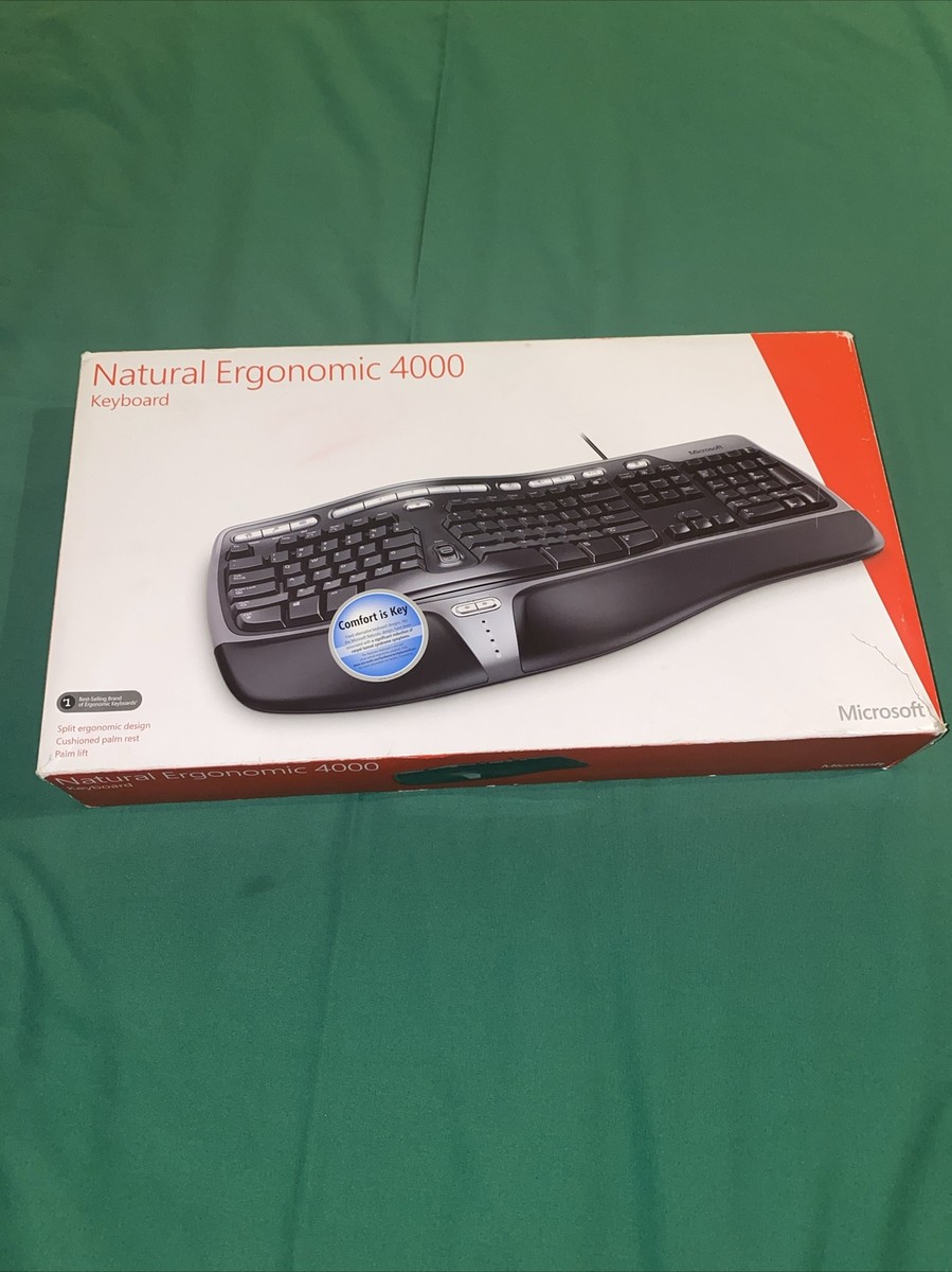 NEW Microsoft Natural Ergonomic 4000 Wired USB Keyboard HARD TO