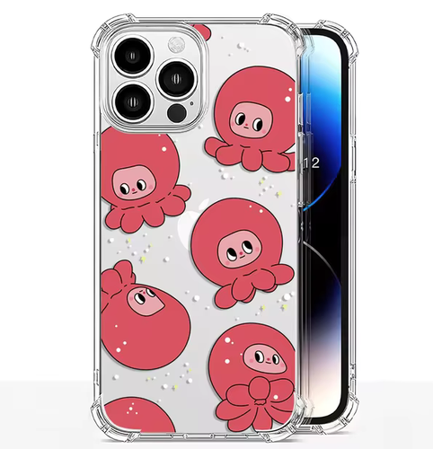 Cute Octopus Poulpe Soft Coque Cover Case For Iphone 16 Pro Max 15 14 13 12 - Photo 4 sur 5