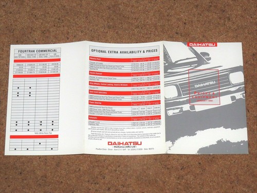 1989-90 camioneta comercial Charade Applause Sportrak Fourtrak lista de precios - Imagen 3 de 3