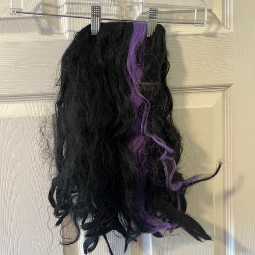 Girl's Witch Black & Purple Dress Wig Hat Costume Halloween Cosplay 10/12ish - Picture 6 of 11