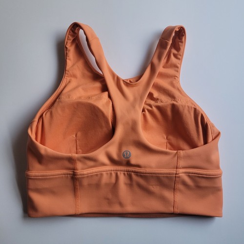 Lululemon Wunder Train Longline Bra Medium Support Orange Sz 6 Cups Sports - Picture 3 of 7
