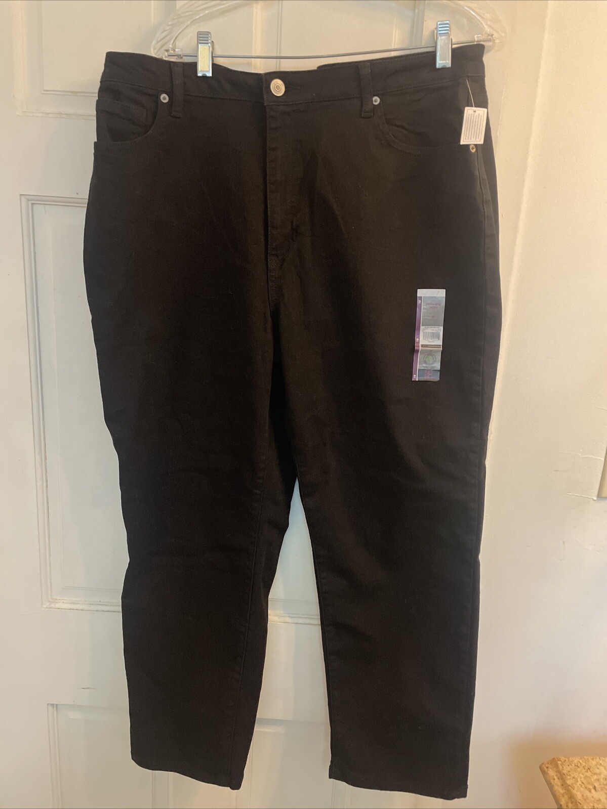 Pantalones de mezclilla negros Walmart No Boundaries tiro alto mamá talla 19 NUEVOS CON ETIQUETA PUESTA