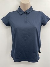 Athleta Girl Navy Blue School Day 1/4 Button Up Polo Shirt Size Medium (8-10)
