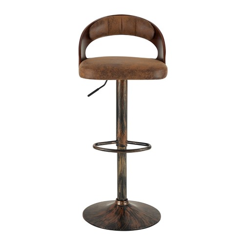 Juego de 2 taburetes de bar de cuero sintético ajustables sin brazos mostrador cocina silla giratoria - Imagen 40 de 46