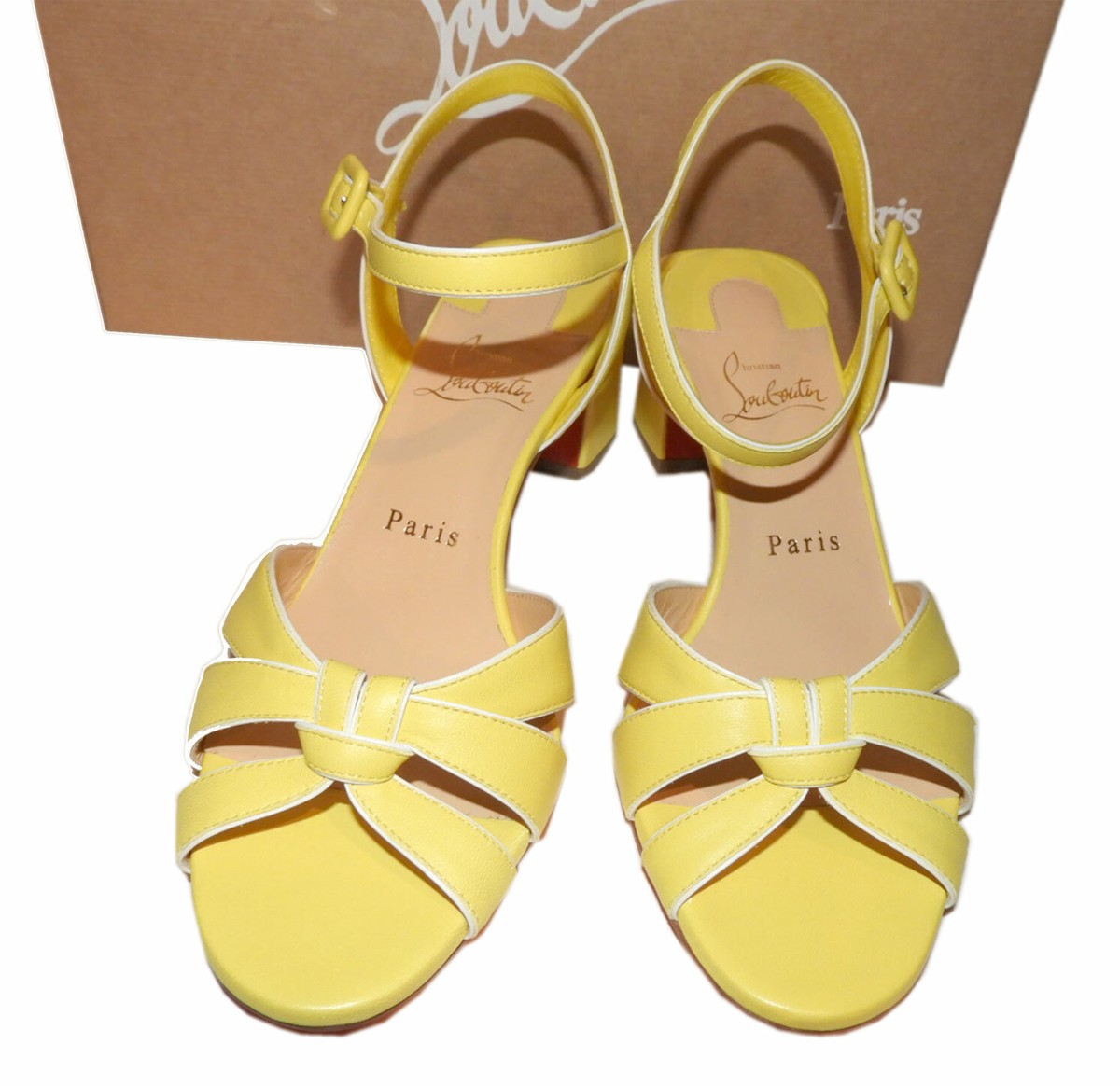 Christian Louboutin Anjalili Leather Sandals Yellow Leather Christian Louboutin Anjalili Leather Sandals Yellow Leather