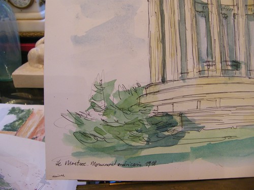 The Montsec Monument American a Simon 1926-2014 2000 Artist Lorraine Watercolour - Picture 2 of 3