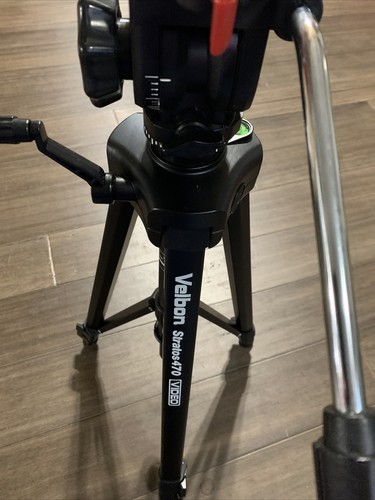 Velbon Stratos 470 Tripod Vel-Flo 8 PH-258 Pan Tilt Looks New Open Box - Picture 4 of 6