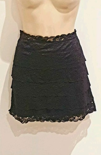 Twilight Eclipse Saga size 12 Black Lace Stretchy Elastic Mini Skirt