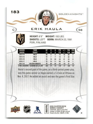 2018-19 Upper Deck Hockey Card #1 - #250 - - - Pick A Card - - - Complete a Set - Picture 267 of 283