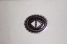 VINTAGE BLACK NICKLE CONCHO 3" x 2.5" - High Quality USA old/new stock