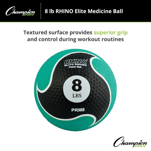 Champion Sports Rhino Elite Medicine Ball - Multiple Styles Green 8 Pounds - Picture 3 of 5
