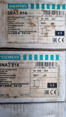 Siemens 3NA3814 FUSE LINK, LV HRC, 35A, 500VAC, 250VDC — Circuit Breakers & Fuses