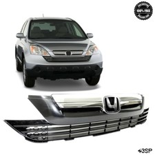 For 2007 2009 Honda Crv Cr-v Front Upper Lower Bumper Grille Chrome Grill