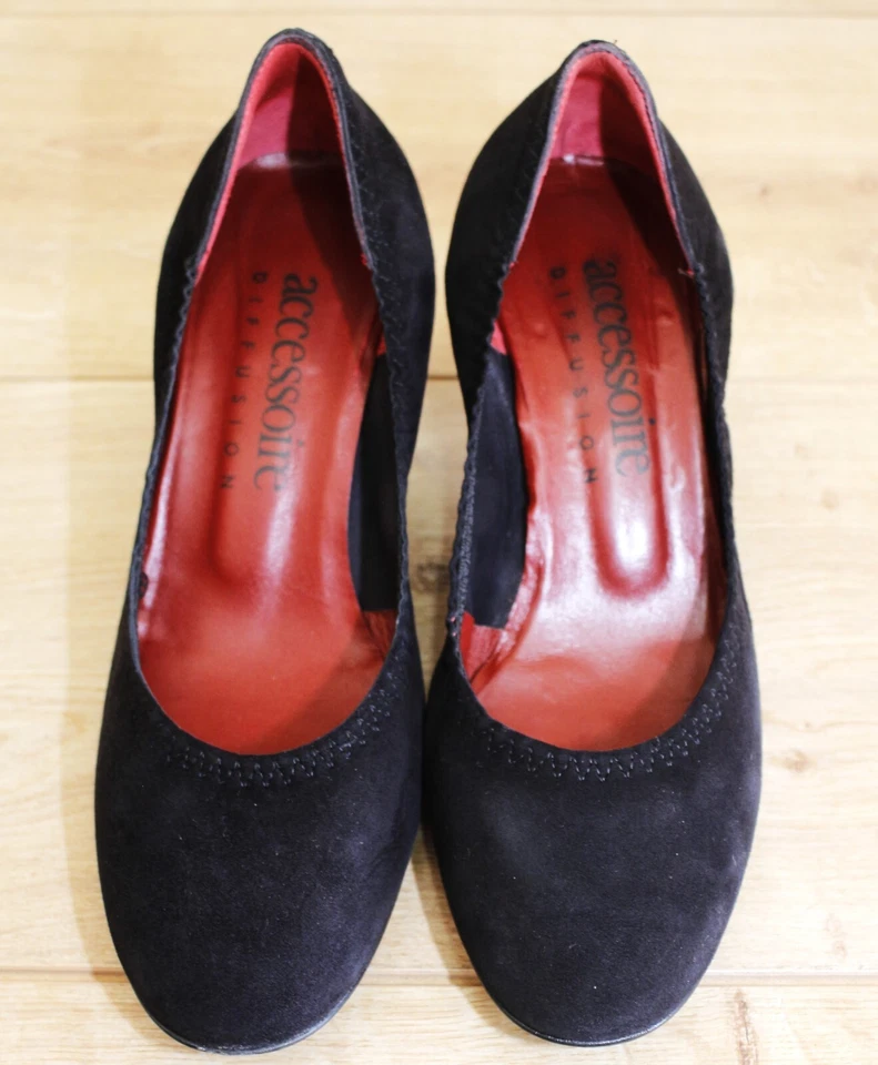 Escarpins Chaussures à talons ACCESSOIRE DIFFUSION Daim Noir 38FR 5UK 6,5US - Photo 2/4