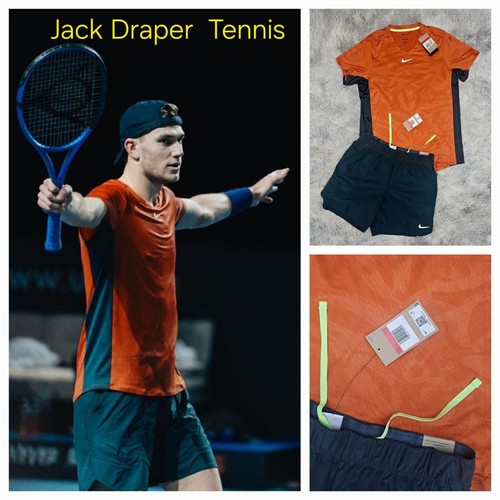 Nike Court Dri-FIT Adv 7" Tennis Shorts & T-SHIRT Jack Draper DX5538-893 SZ L
