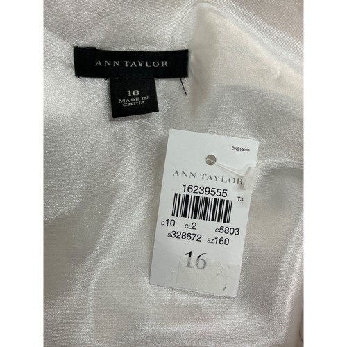 Ann Taylor Women's White Floral Narrow Strap Slip Dress Dress Sz 16 - NWT - Picture 5 of 7