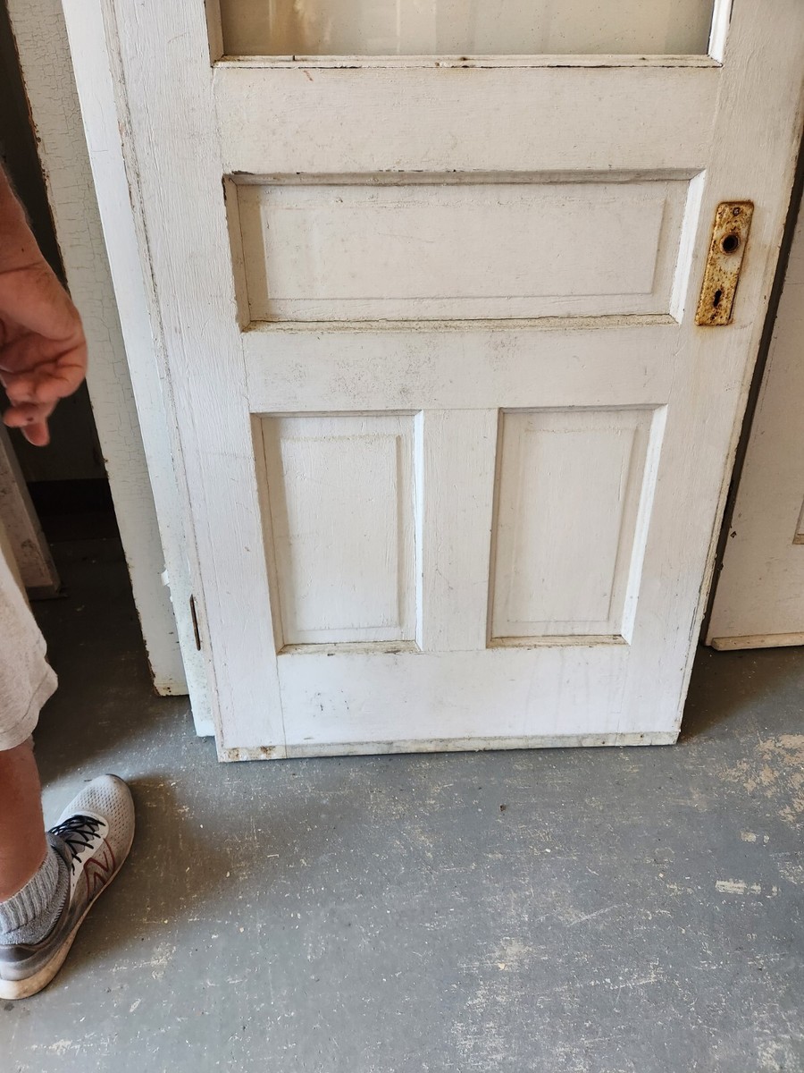 EXTERIOR WOOD DOOR 3 PANELS 29 1/2 X 77 WE SHIP | eBay