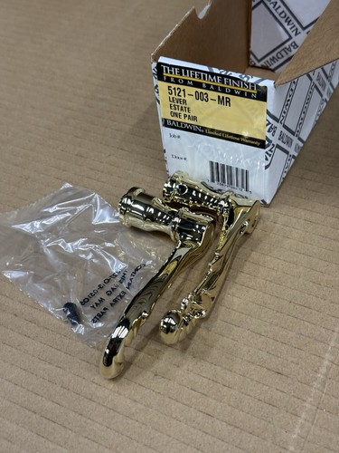 Baldwin Estate 5121 Pair Lever Handle in 003 - Polished Brass 5121-003-MR - Picture 10 of 16