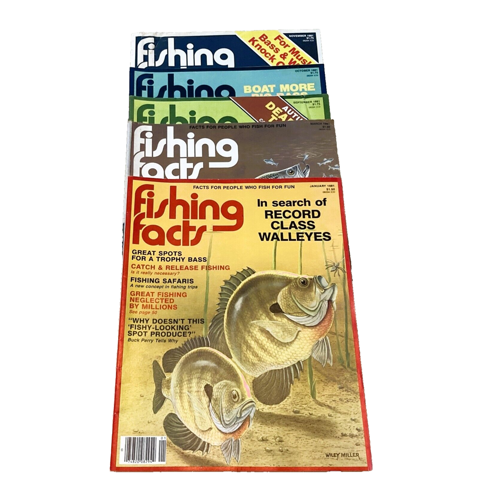 Fishing Facts Magazines Assorted Lot of 14 _ 198019811982_BASS