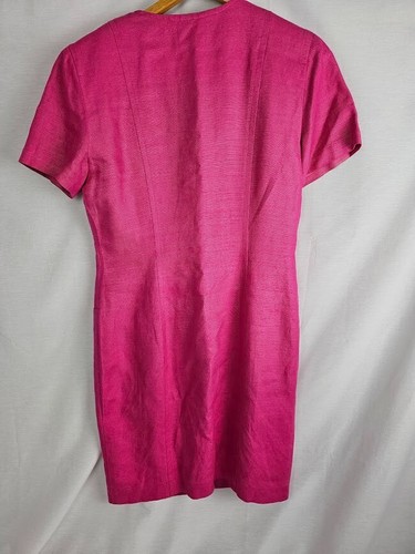 Vintage 1980s/1990s Ann Taylor Pink Button Dress with Shoulderpads SIZE 6 - Picture 3 of 5